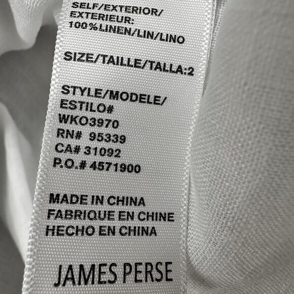 James Perse 100% Linen Oversized Shirt Womens Size 2 M Button Up White Beachy - Picture 8 of 10